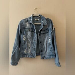 Ci Sono Light Blue Distressed Jean Jacket